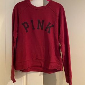 VS PINK Burgundy Crewneck Sweater